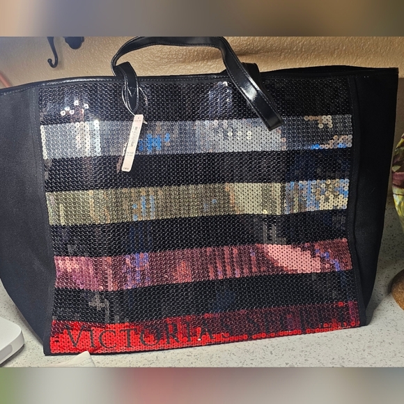Victoria's Secret Handbags - New Victoria's Secret Black & Multi Seo Tote/Weekender 16"X13"X5.5"